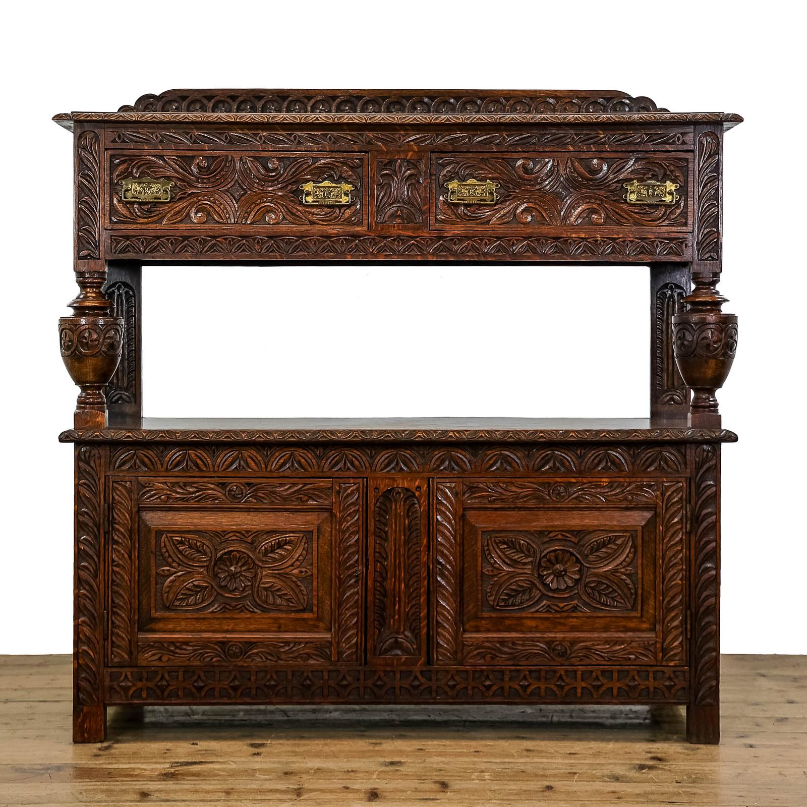 Antique Carved Oak Buffet Sideboard (1 of 8) Antique Carved Oak Buffet Sideboard (1 of 8)