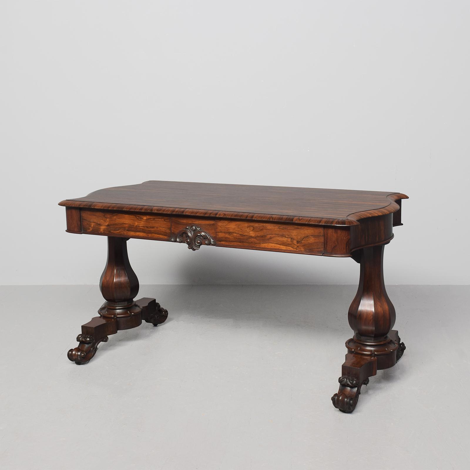 Quality William IV Rosewood Freestanding Library or Centre Table on Twin Octagonal Supports (1 of 7) Quality William IV Rosewood Freestanding Library or Centre Table on Twin Octagonal Supports (1 of 7)