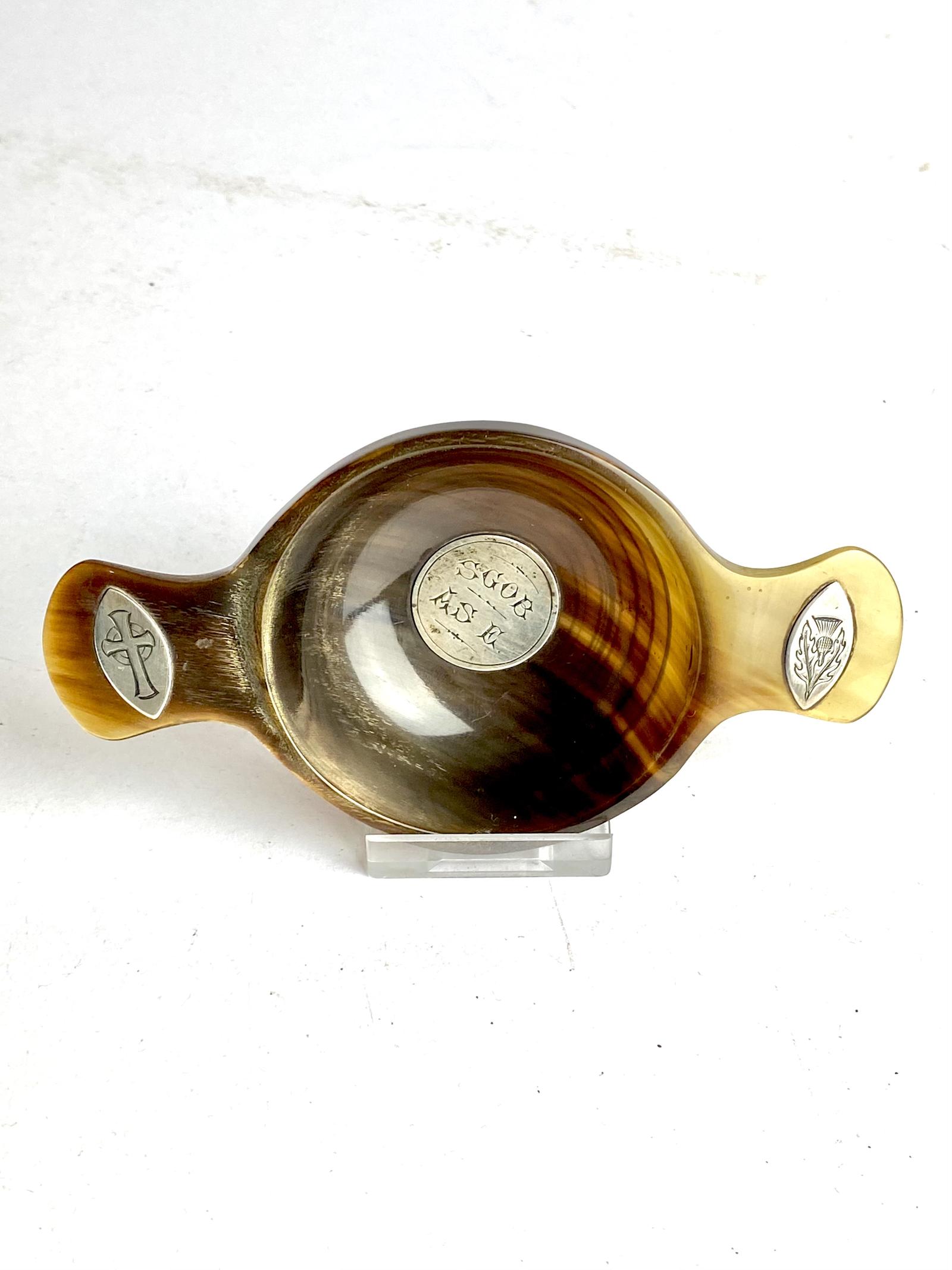 Superb Engine Turned Horn Quaich (1 of 8)