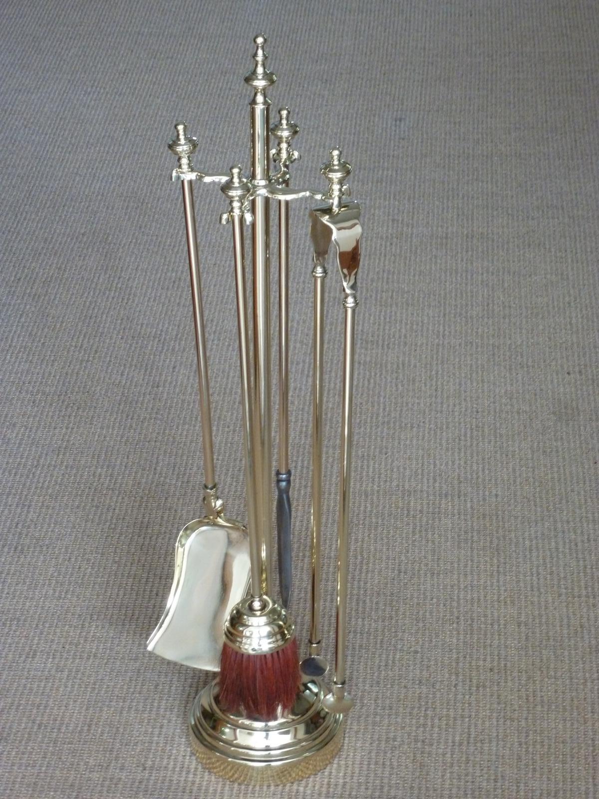 Edwardian Dutch Style 5 Piece Companion Set Fire Tools on Stand Fire Irons (1 of 11)