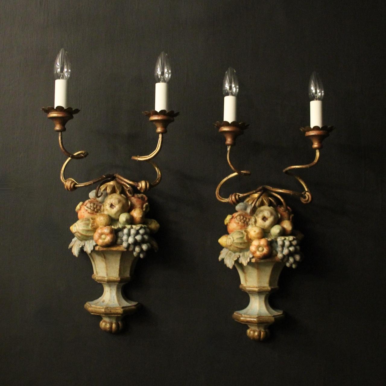 Italian Polychrome Antique Wall Sconces (1 of 10)