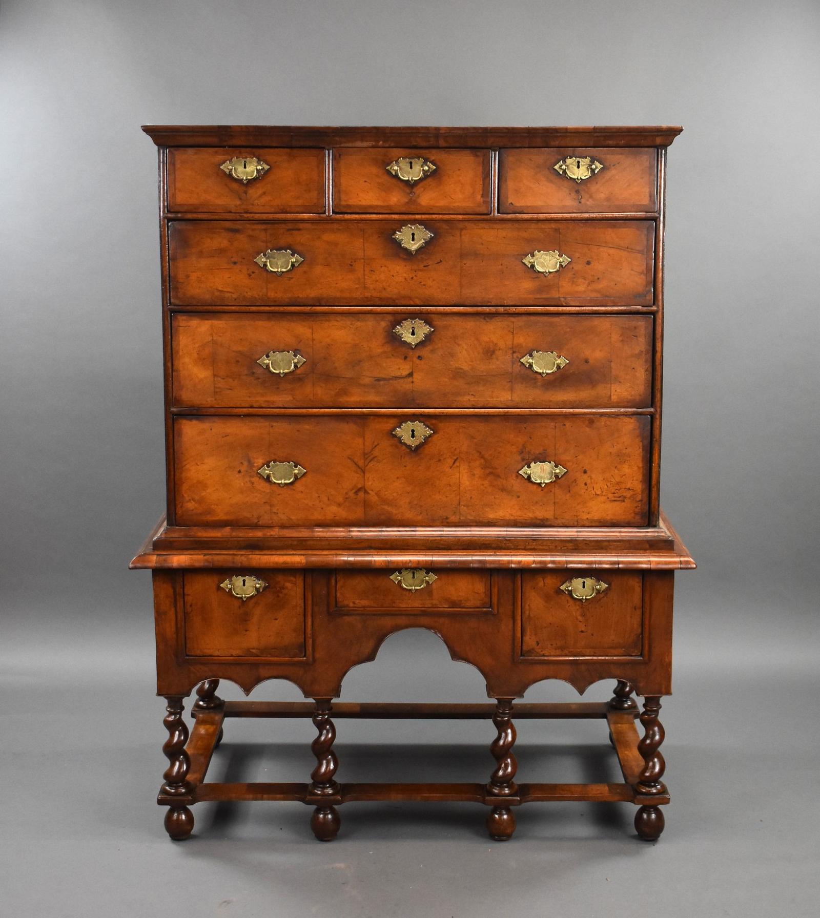 George II Burr Walnut Chest on Stand (1 of 10)