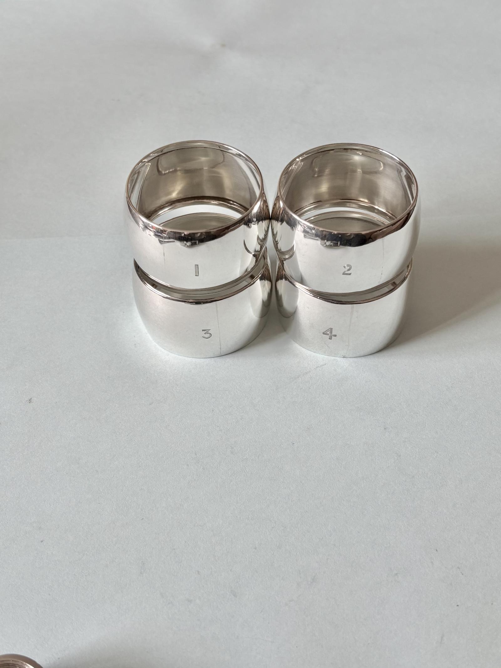 Edwardian Set of 4 Silver Napkin Rings Walker & Hall Sheffield 1908 Numbered 1-4 (1 of 8) Edwardian Set of 4 Silver Napkin Rings Walker & Hall Sheffield 1908 Numbered 1-4 (1 of 8)