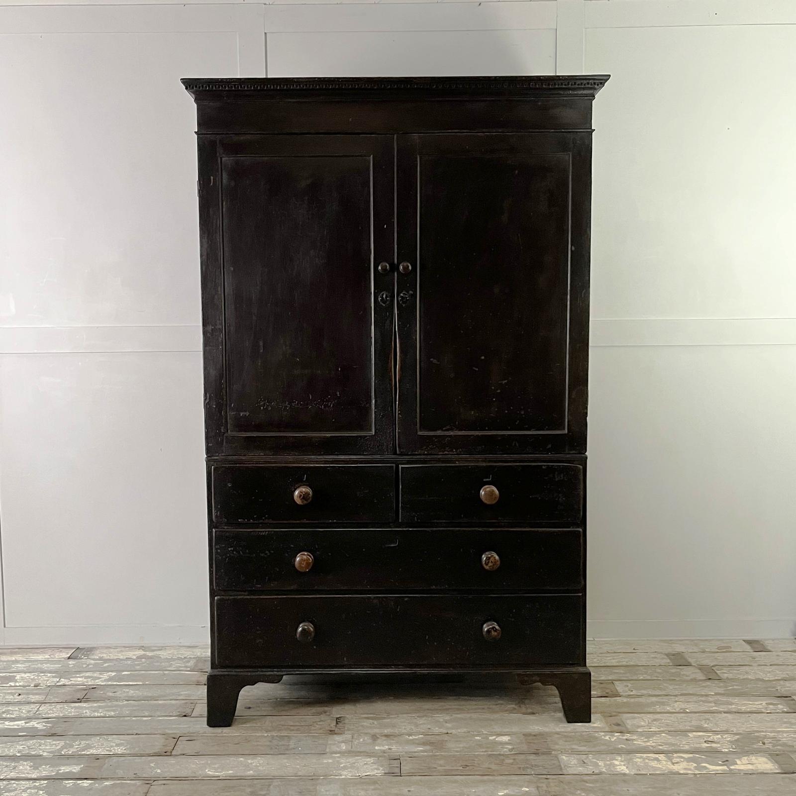 Antique Georgian Painted Pine Housekeepers Cupboard (1 of 16)