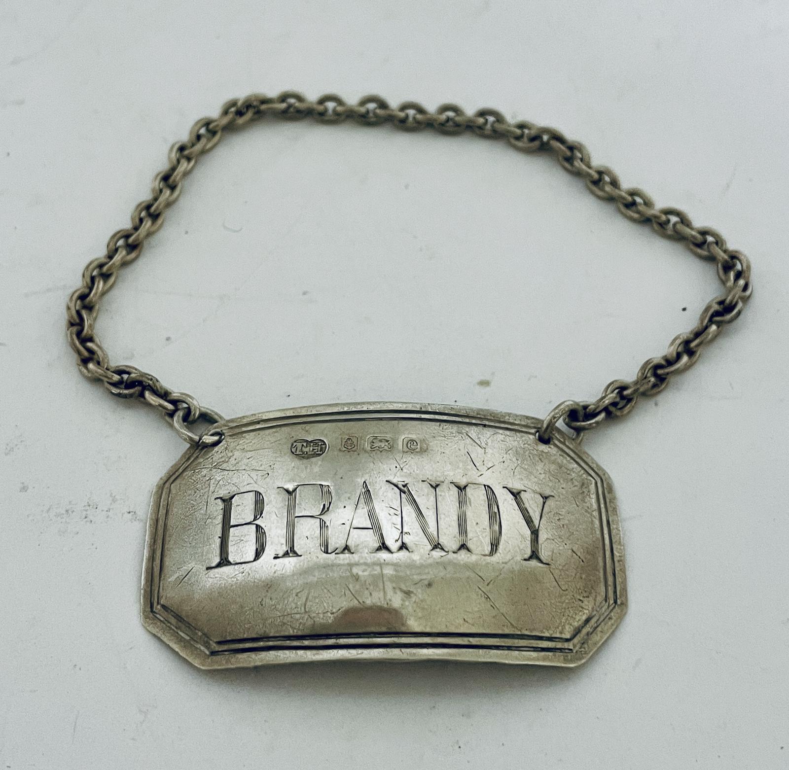 Antique Silver Brandy Label (1 of 7) Antique Silver Brandy Label (1 of 7)