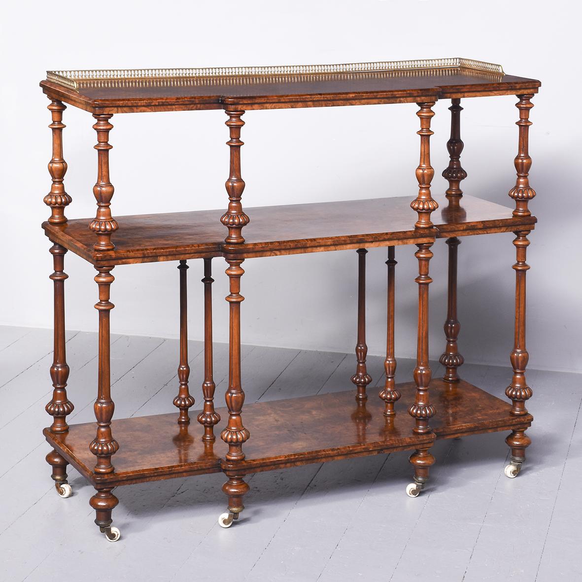 Exhibition Mid Victorian Burr Walnut Whatnot (1 of 10)