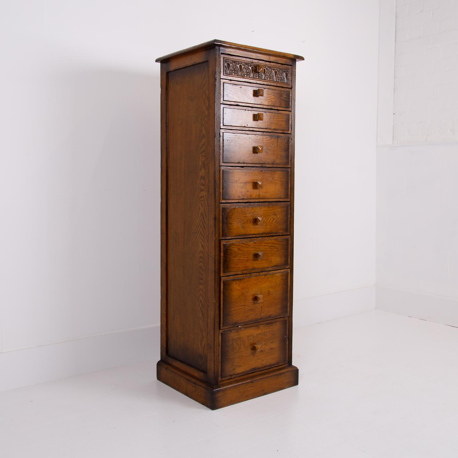 Tall Attractive Vintage Oak Chest of 9 Drawers (1 of 15) Tall Attractive Vintage Oak Chest of 9 Drawers (1 of 15)