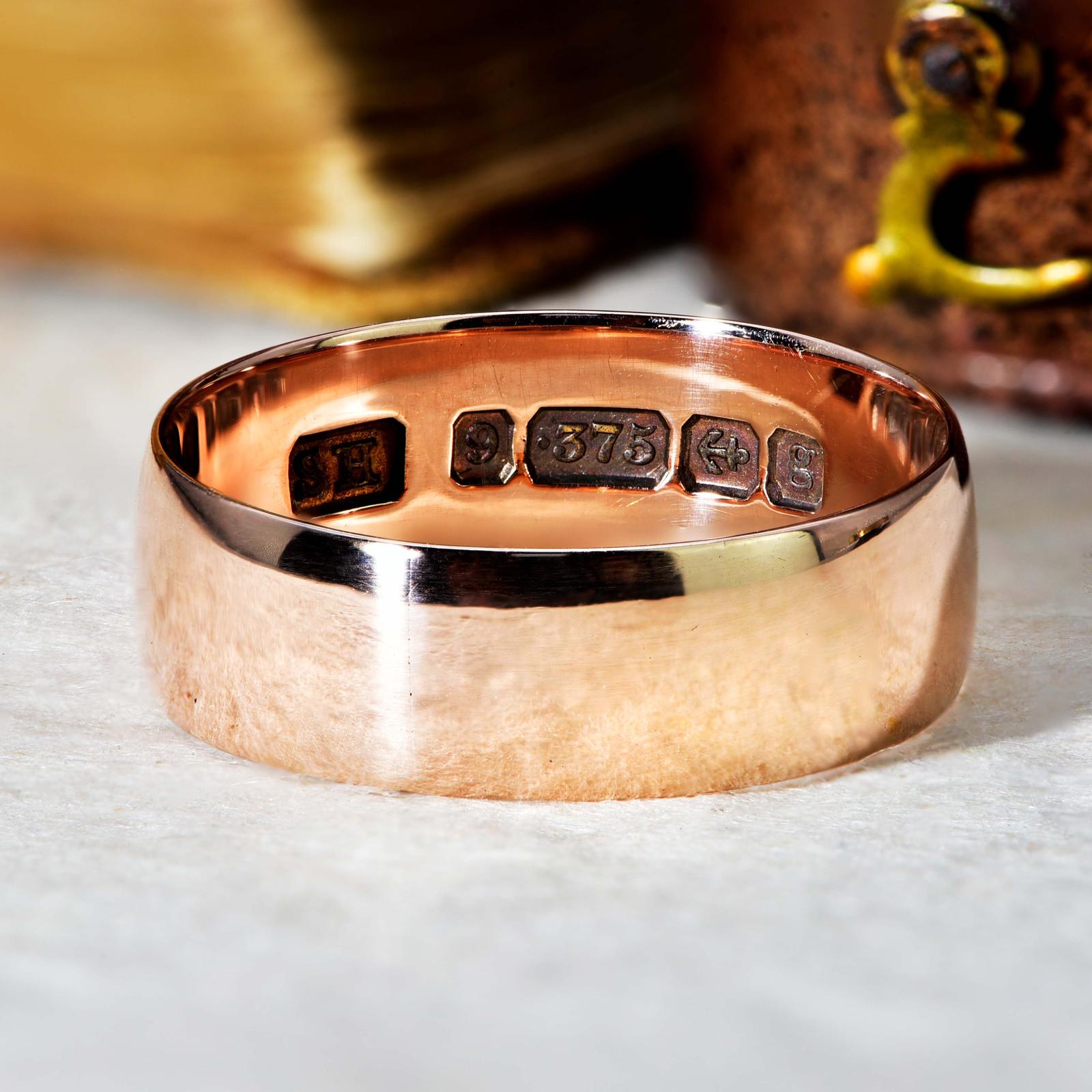 The Antique Edwardian 1906 9ct Rose Gold Wedding Ring AJ1149