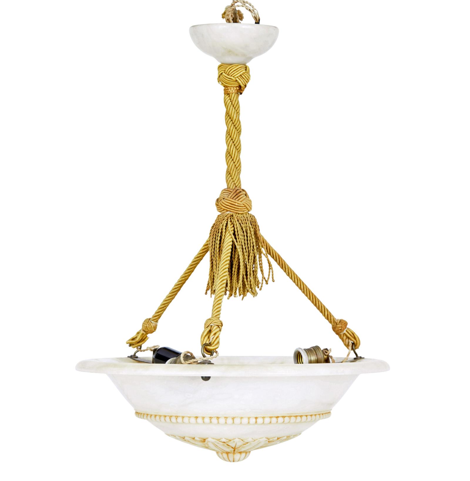 Art Deco Alabaster Pendant Light (1 of 5) Art Deco Alabaster Pendant Light (1 of 5)