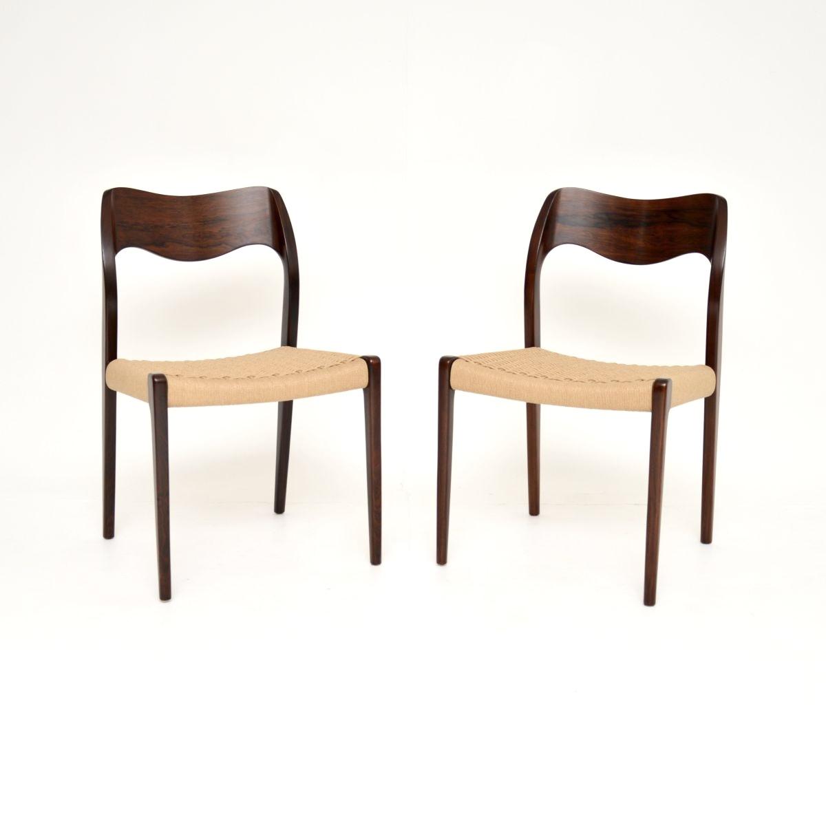 Pair of Danish Vintage Rosewood Model 71 Chairs by Niels Moller (1 of 9) Pair of Danish Vintage Rosewood Model 71 Chairs by Niels Moller (1 of 9)