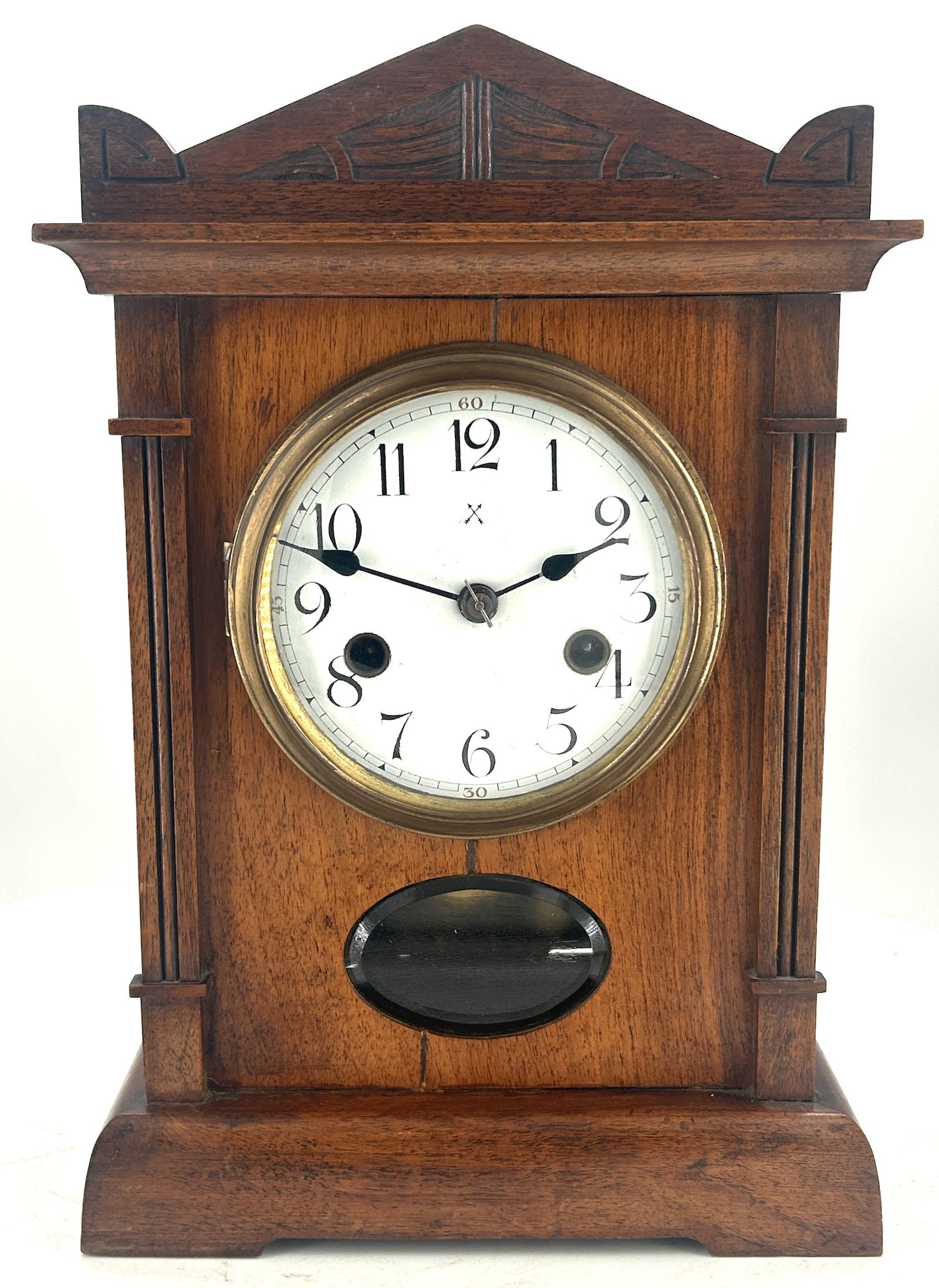Wonderful Victorian Walnut Mantel Clock by HAC ca.1900 (1 of 12) Wonderful Victorian Walnut Mantel Clock by HAC ca.1900 (1 of 12)