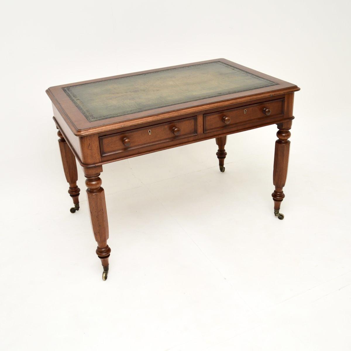 Antique William IV Mahogany Leather Top Desk / Writing Table (1 of 10)
