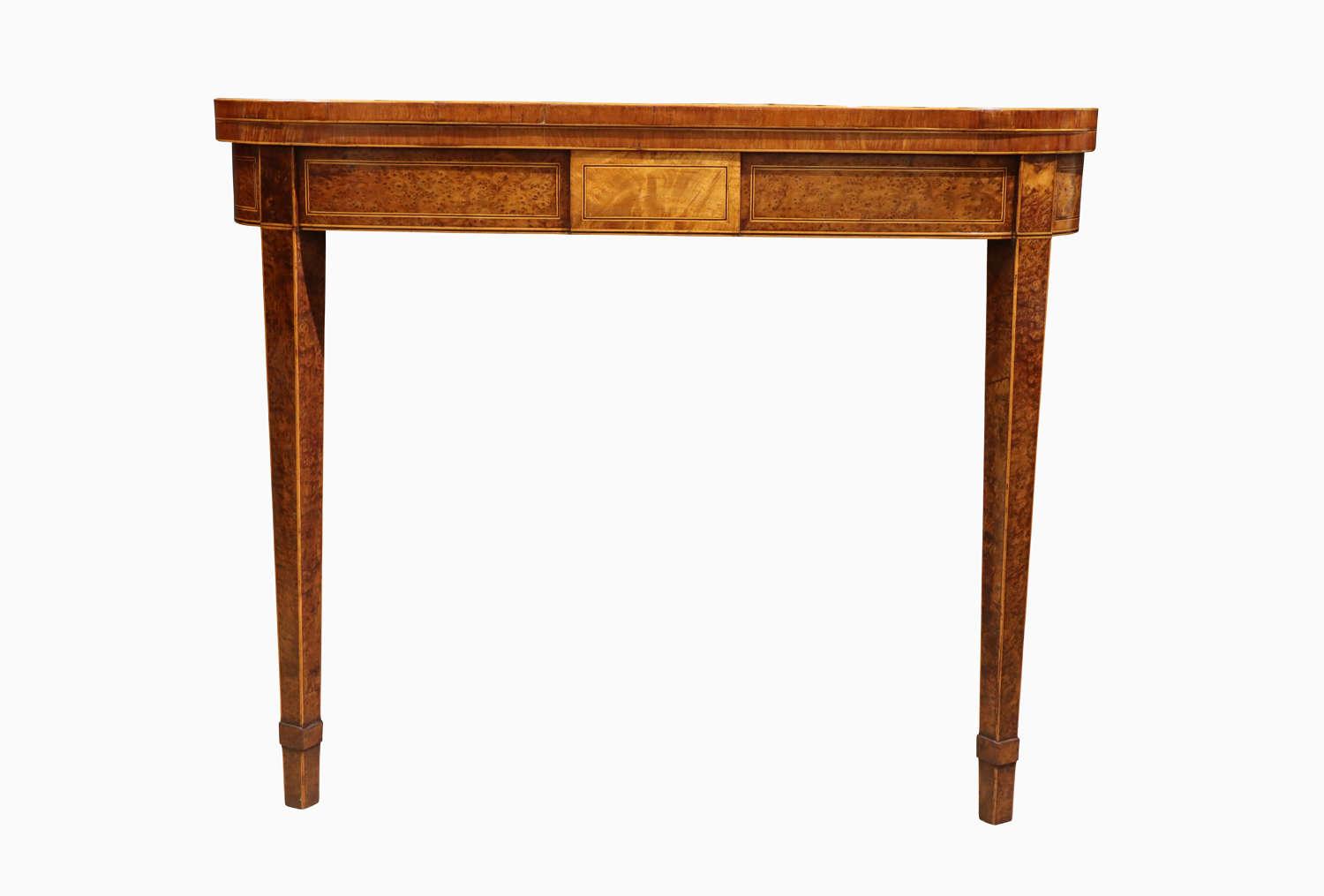 Rare George III Burr Yew Card Table (1 of 6)