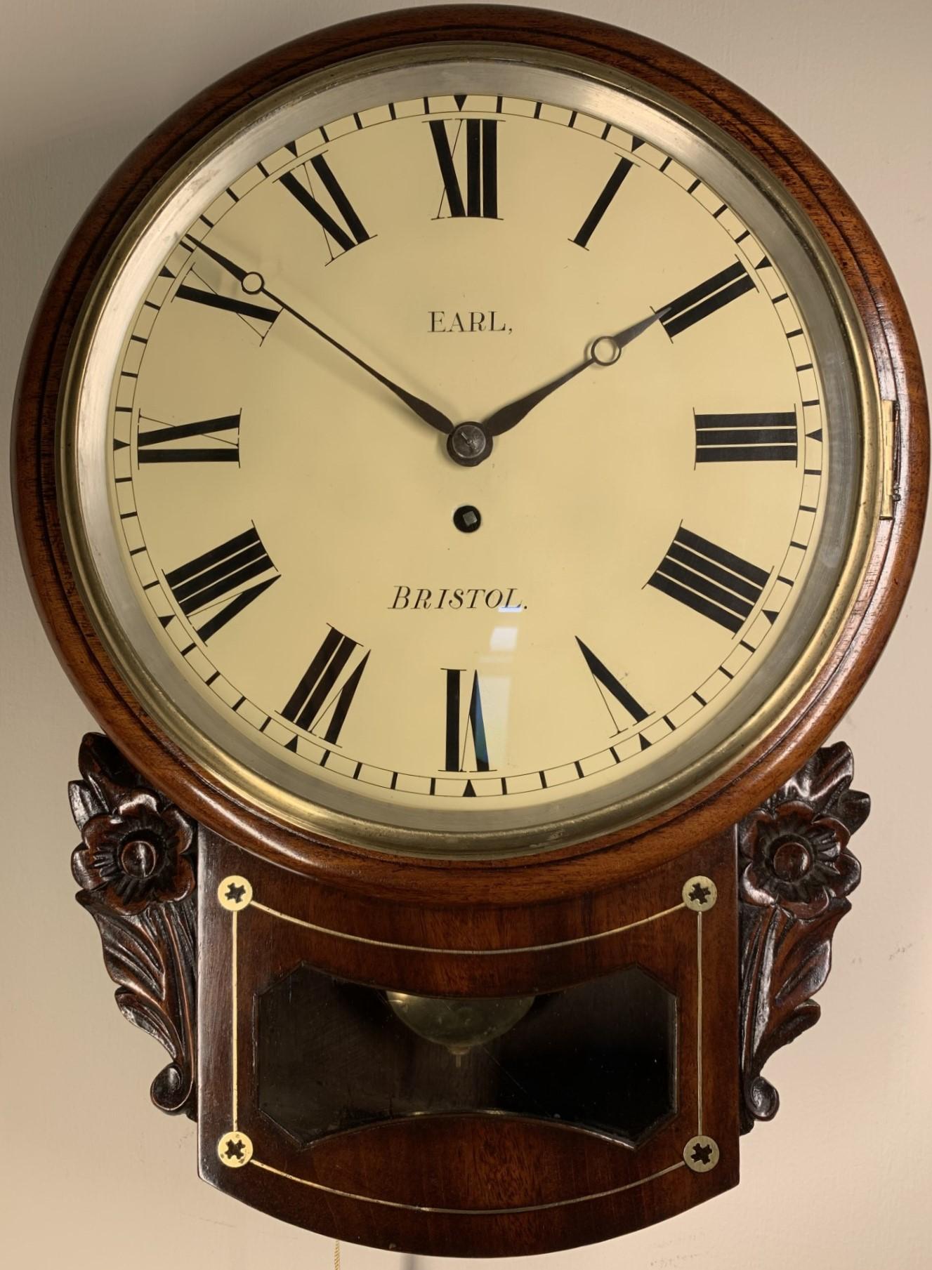 Drop Dial Fusee Wall Clock, Bristol Maker, Fantastic Piece (1 of 9) Drop Dial Fusee Wall Clock, Bristol Maker, Fantastic Piece (1 of 9)