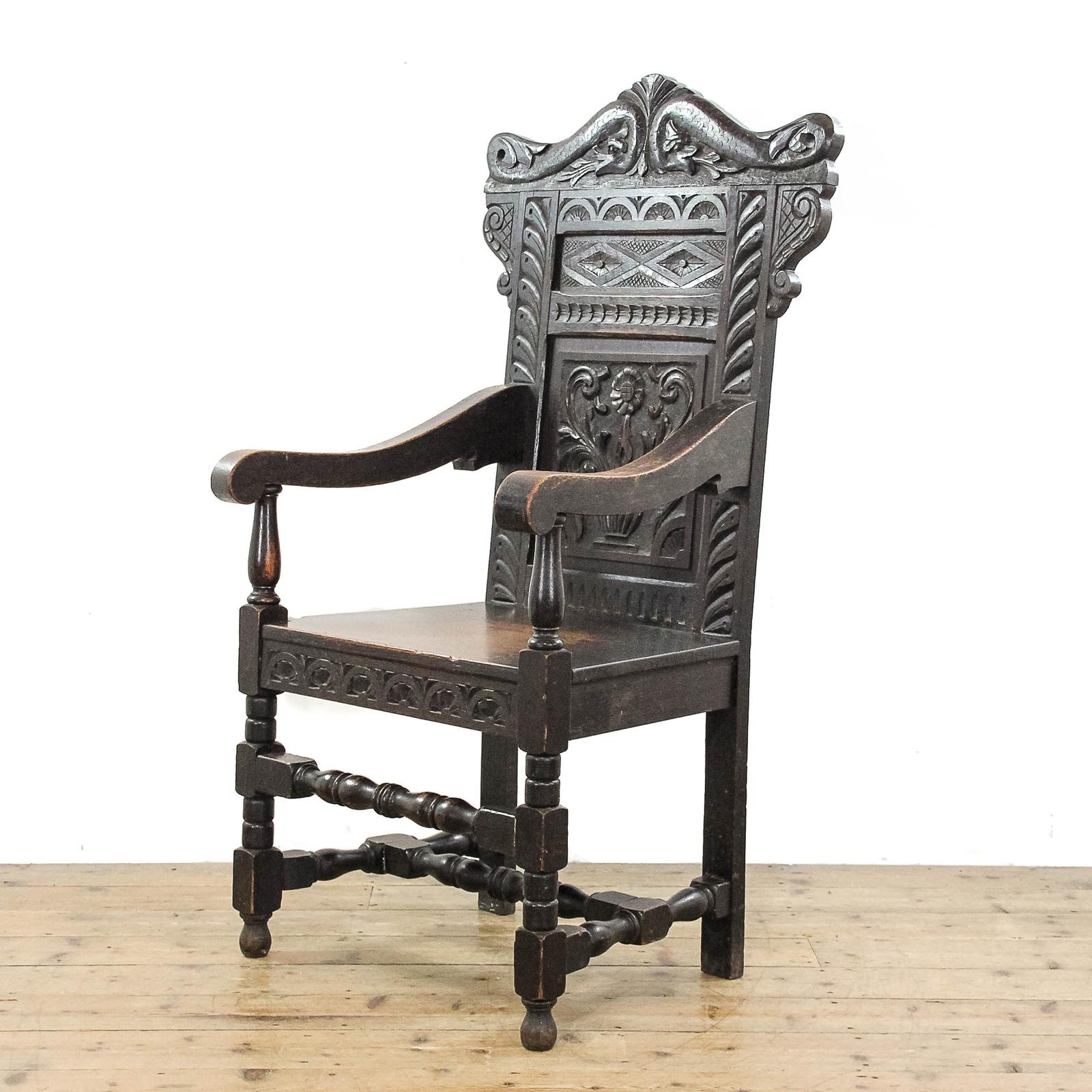 Antique 19th Century Oak Wainscot Chair (1 of 9)
