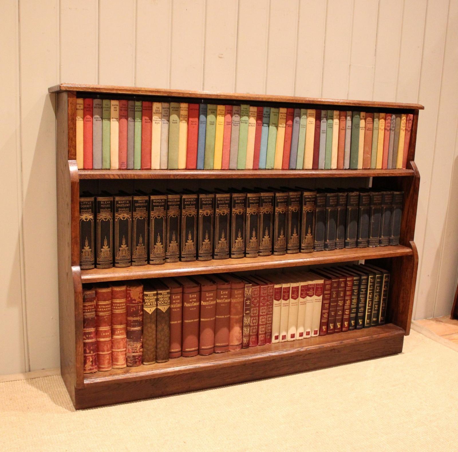 Solid Oak Stepped Open Bookcase (1 of 14)