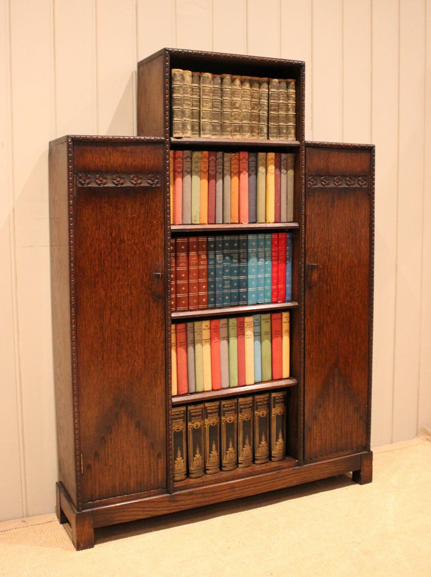 Oak Art Deco Style Cabinet Bookcase (1 of 14)