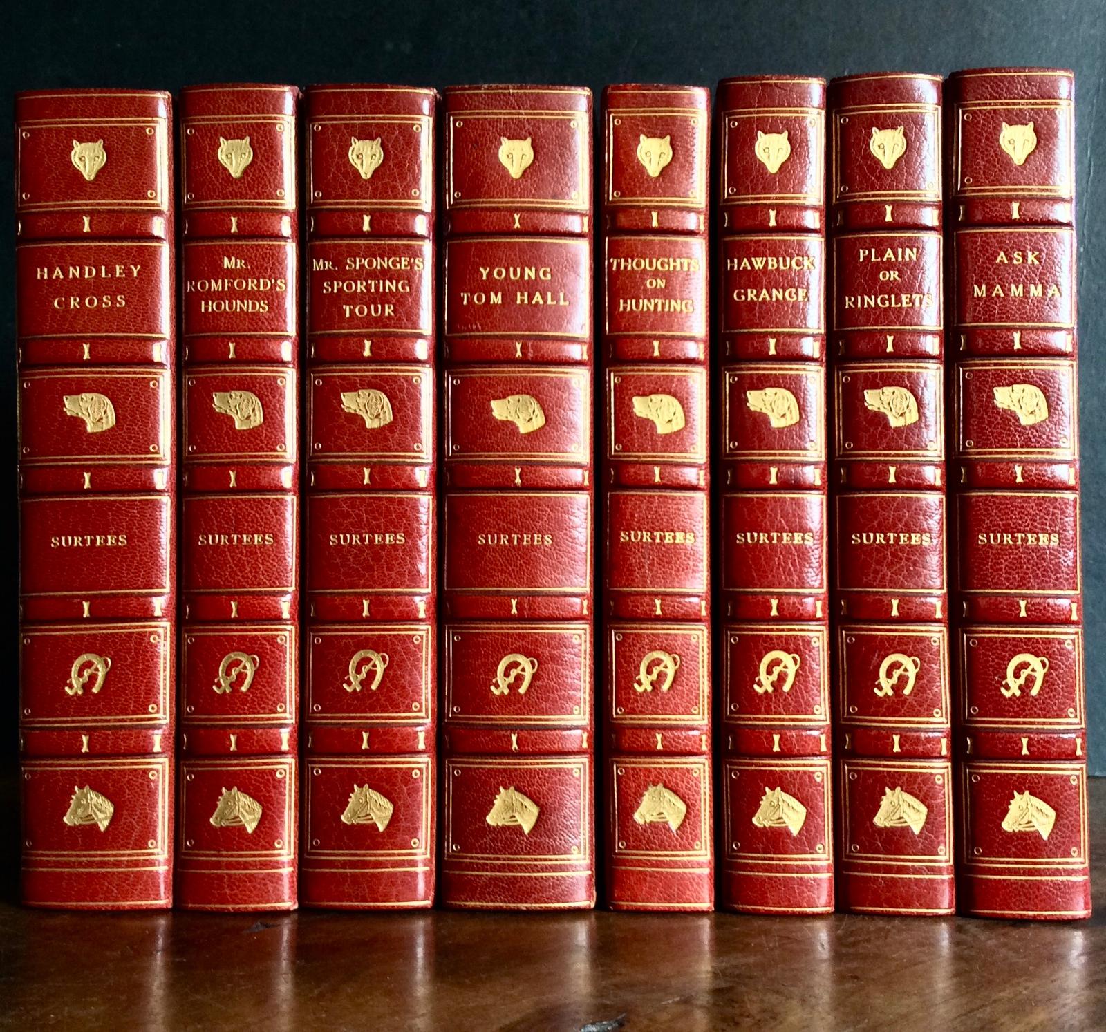 1890's The Sporting Novels of Surtees 8 Leather Bound Vols Fine Bayntun Bindings (1 of 5)