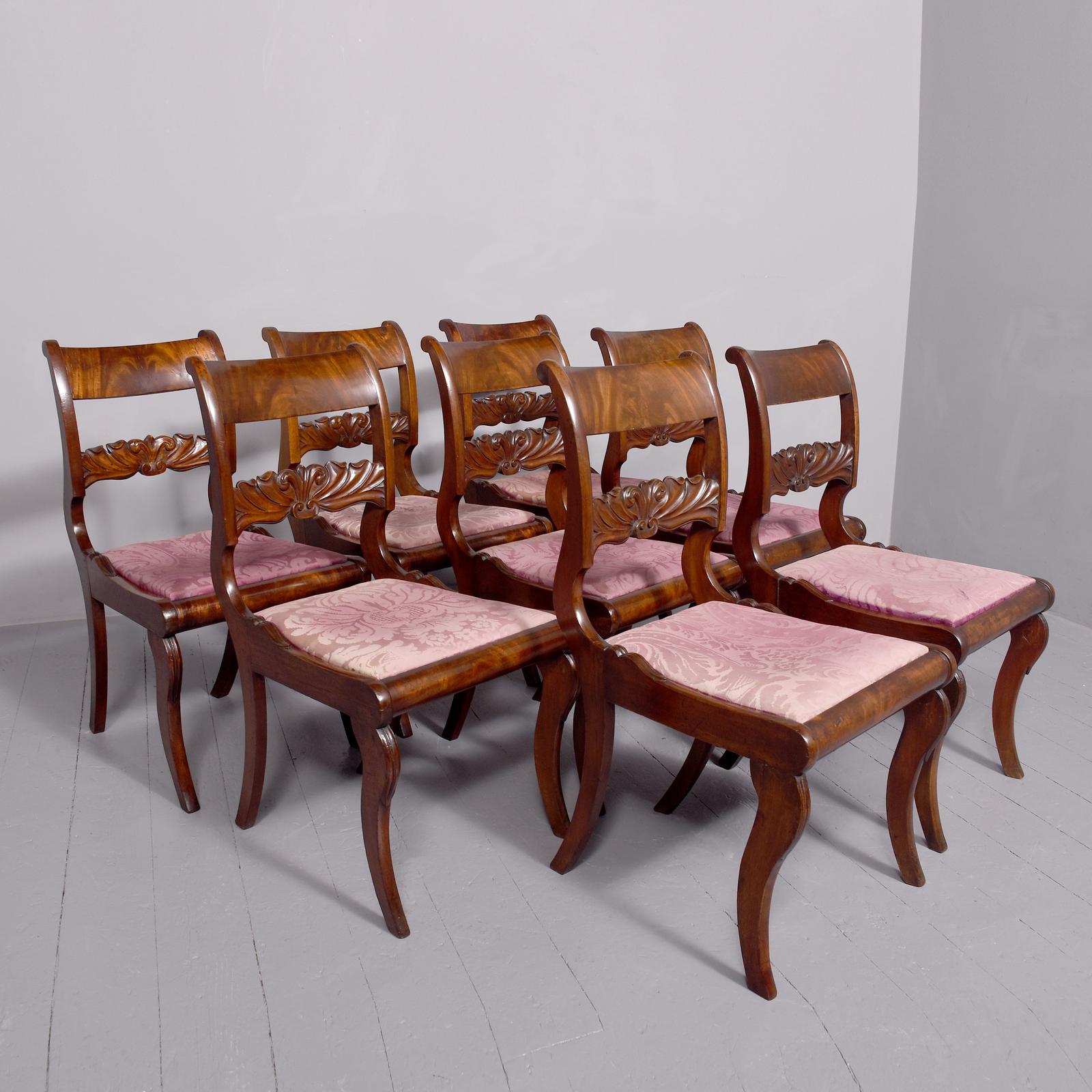 Set of 8 Stylish Irish Mahogany Regency Dining Chairs (1 of 5)