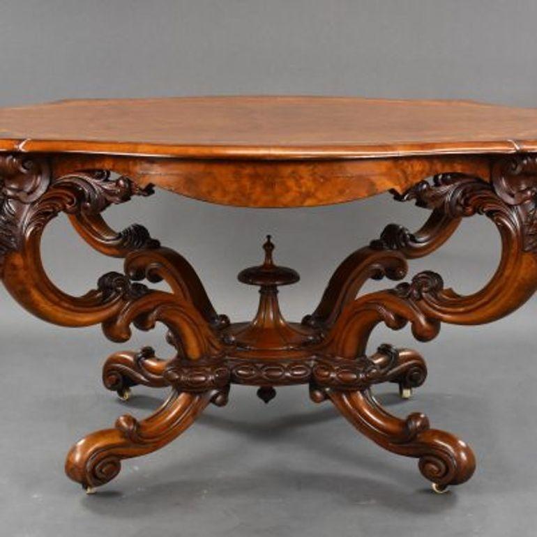 Victorian Burr Walnut Centre Table (1 of 5) Victorian Burr Walnut Centre Table (1 of 5)