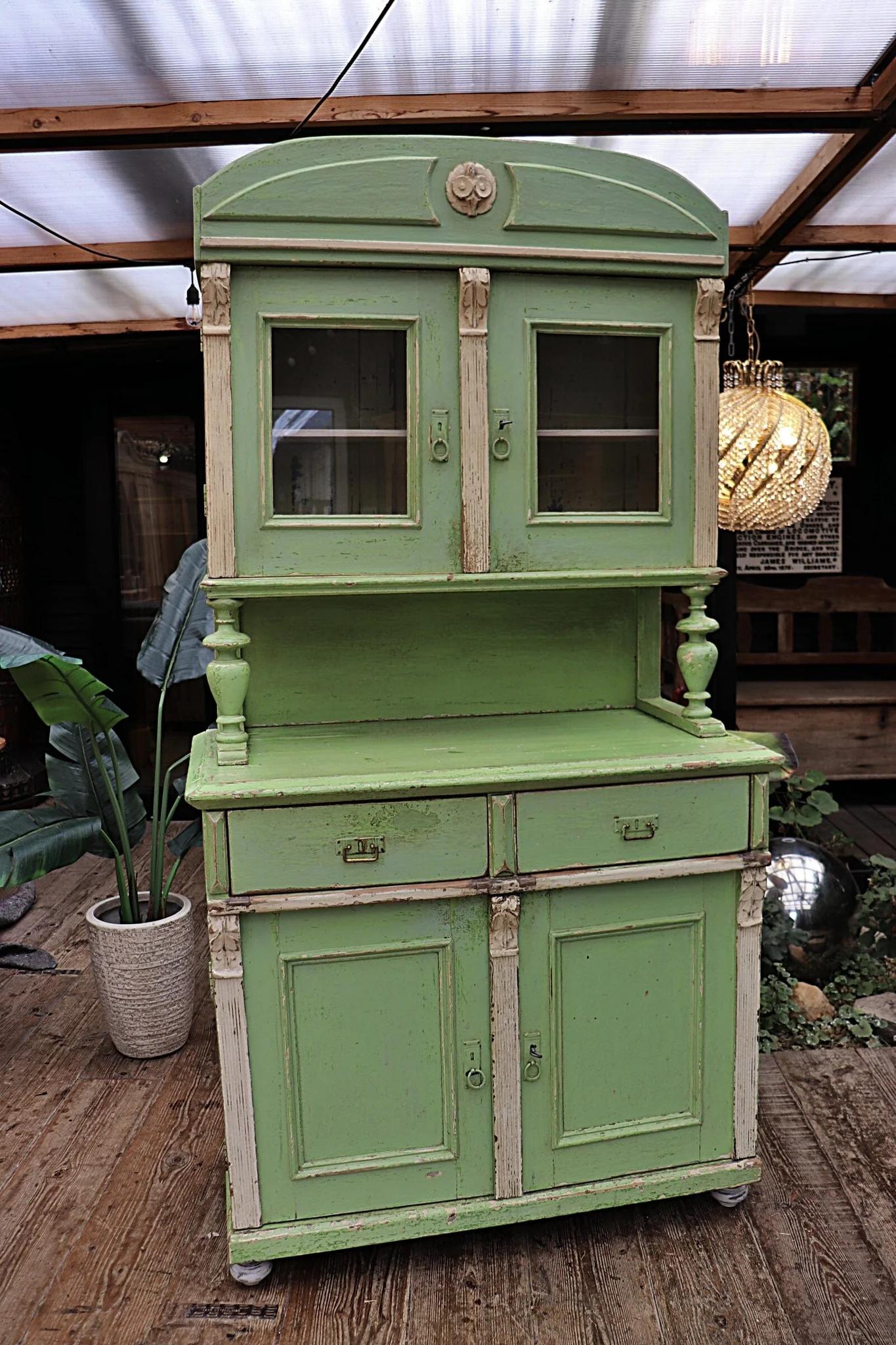 Amazing Old Pine Green / White Painted 2 Piece Glazed Dresser (1 of 15) Amazing Old Pine Green / White Painted 2 Piece Glazed Dresser (1 of 15)