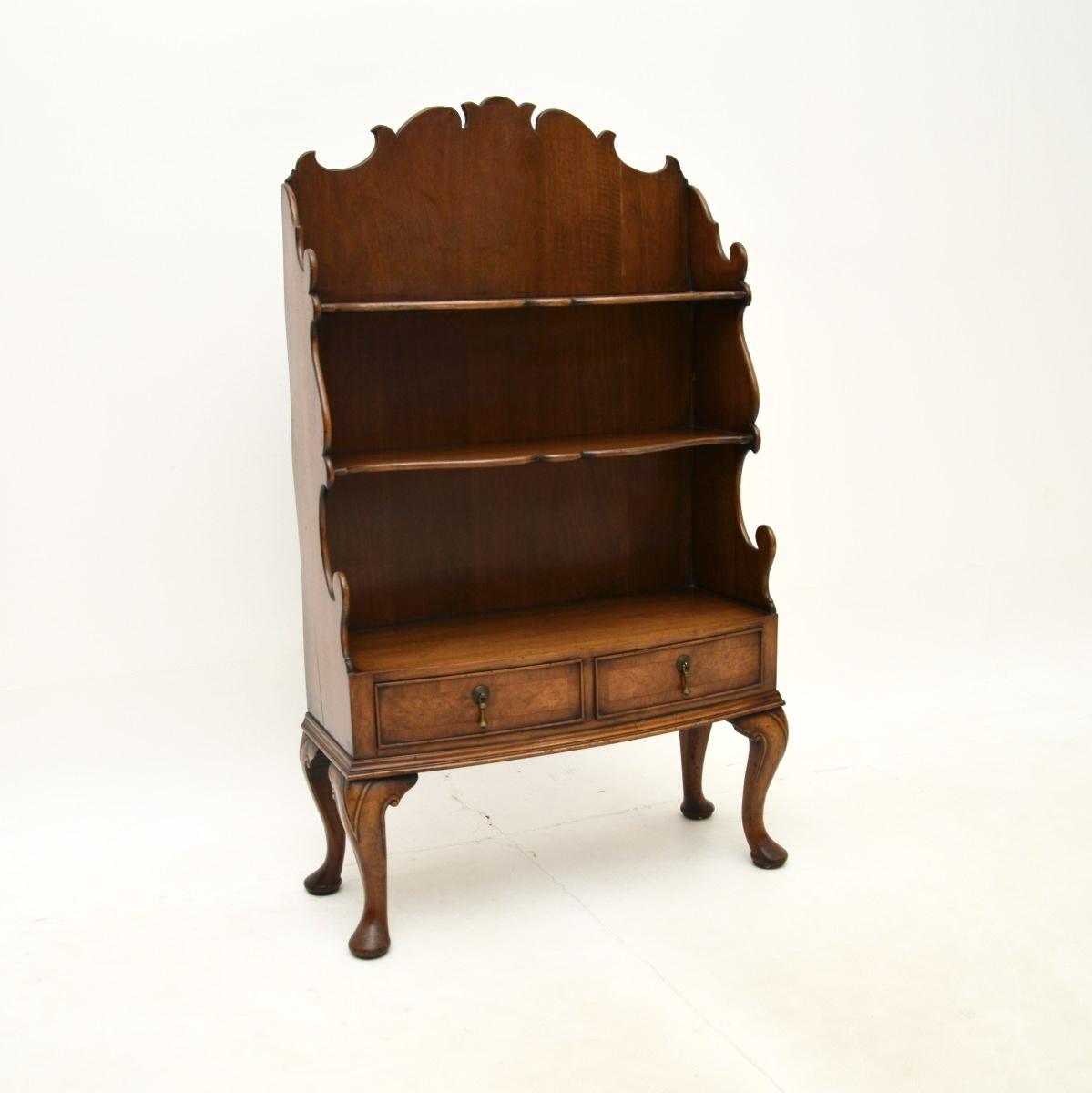 Antique Burr Walnut Cascading Open Bookcase (1 of 10) Antique Burr Walnut Cascading Open Bookcase (1 of 10)