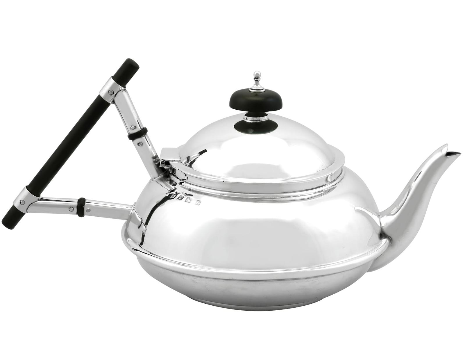 Antique Edwardian Sterling Silver Teapot - Design Style (1 of 10)