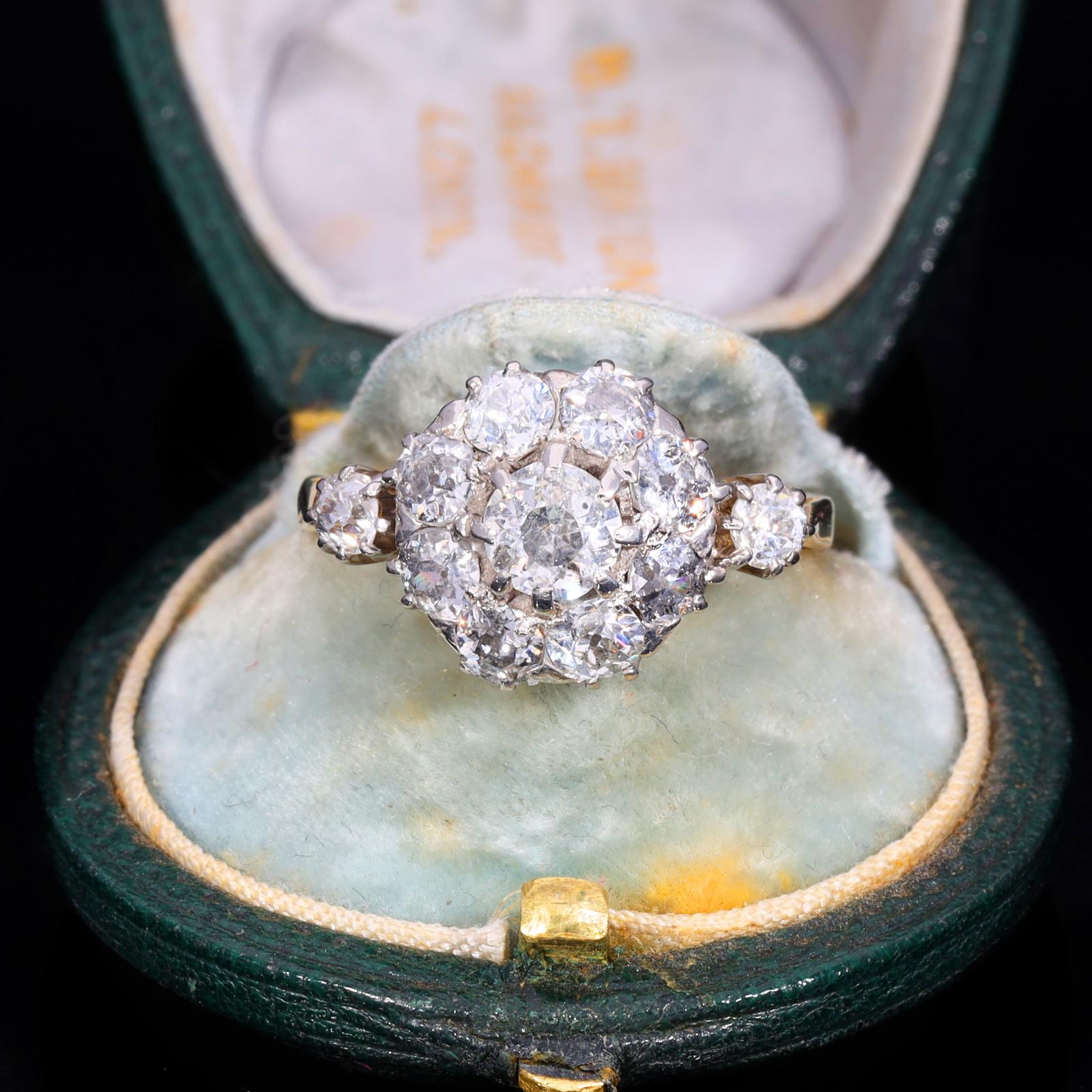 The Antique Eleven Old Cut Diamond Cluster Ring (1 of 9) The Antique Eleven Old Cut Diamond Cluster Ring (1 of 9)