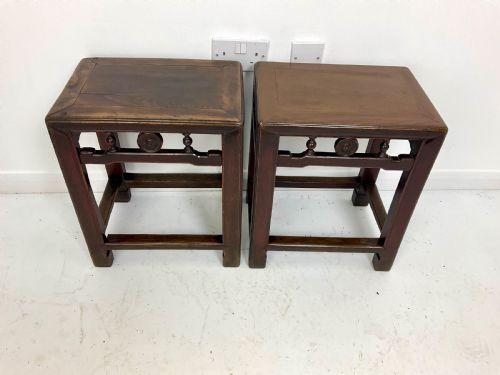 Pair of Chinese Hardwood Lamp/Side Tables (1 of 13)
