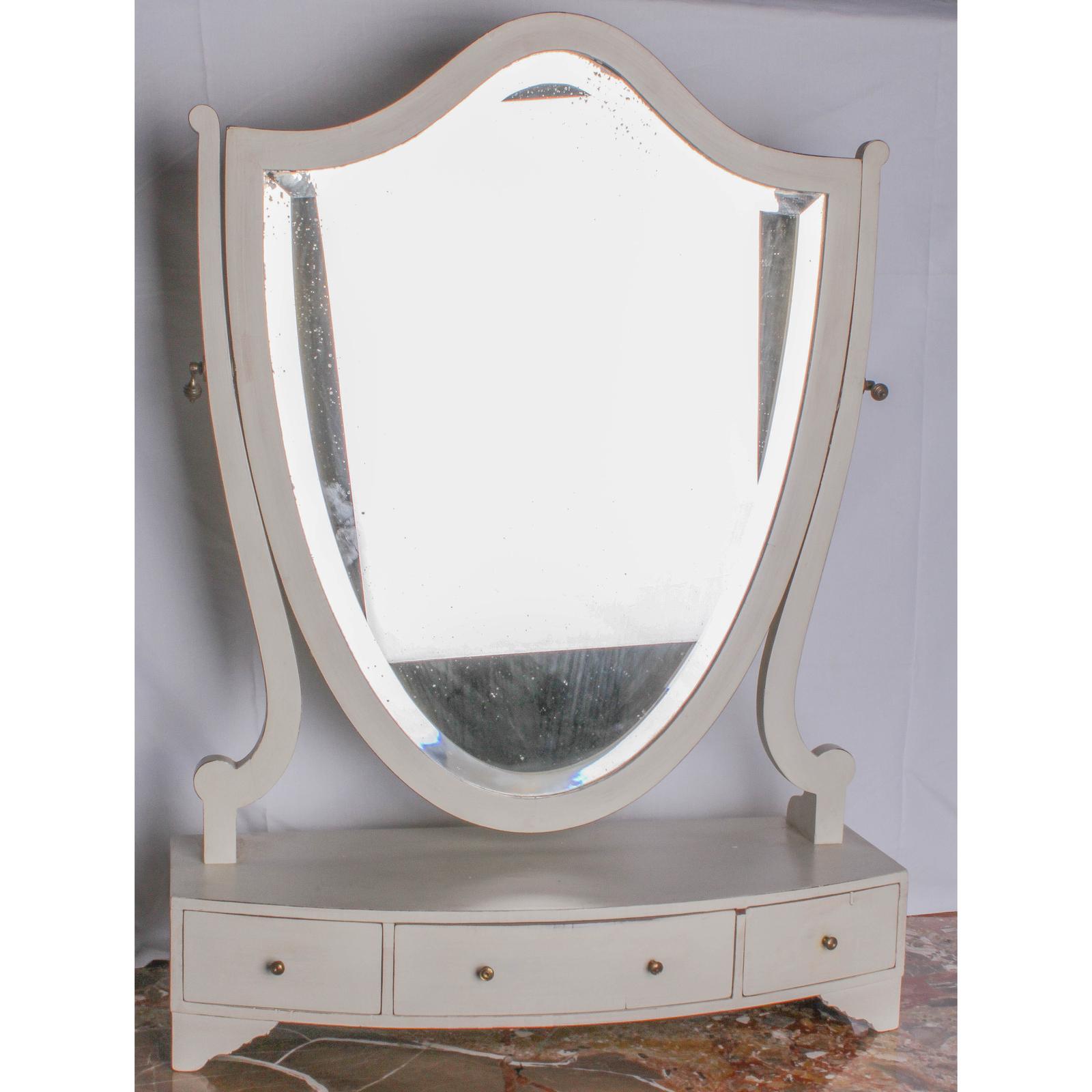 Painted Shield Shape Dressing Mirror (1 of 1)