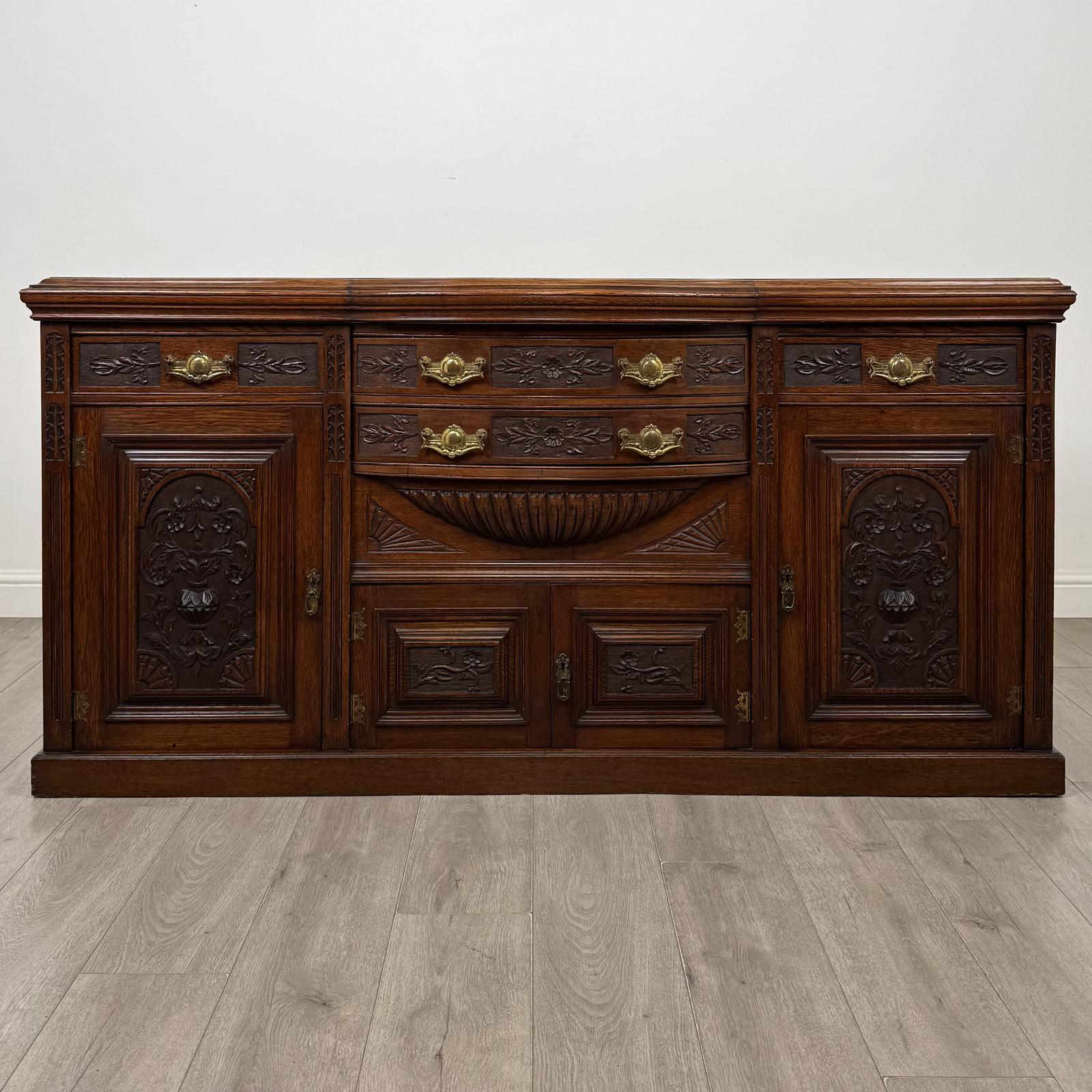 Antique 19th Century Carved Victorian Sideboard in Oak (1 of 12) Antique 19th Century Carved Victorian Sideboard in Oak (1 of 12)