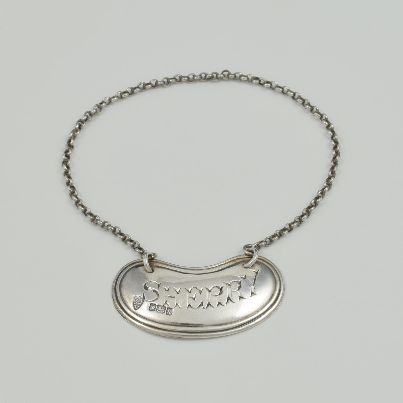 Antique Edwardian Silver Claret Wine Decanter Label 1902 (1 of 5)