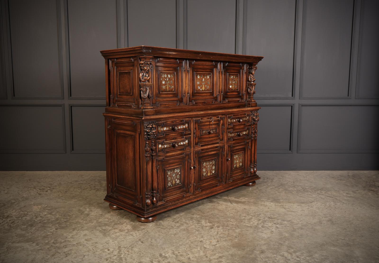 19th Century Walnut & Mother of Pearl Inlaid Dresser (1 of 22)
