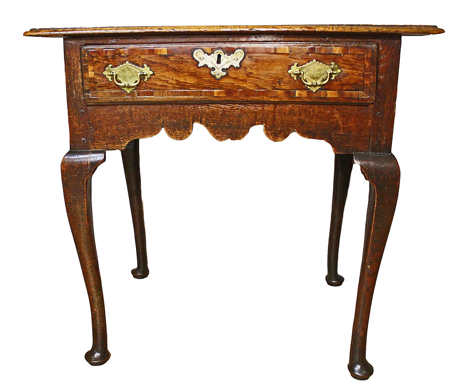 18th Century English Oak Side Table / Cabriole Leg Lowboy (1 of 13)