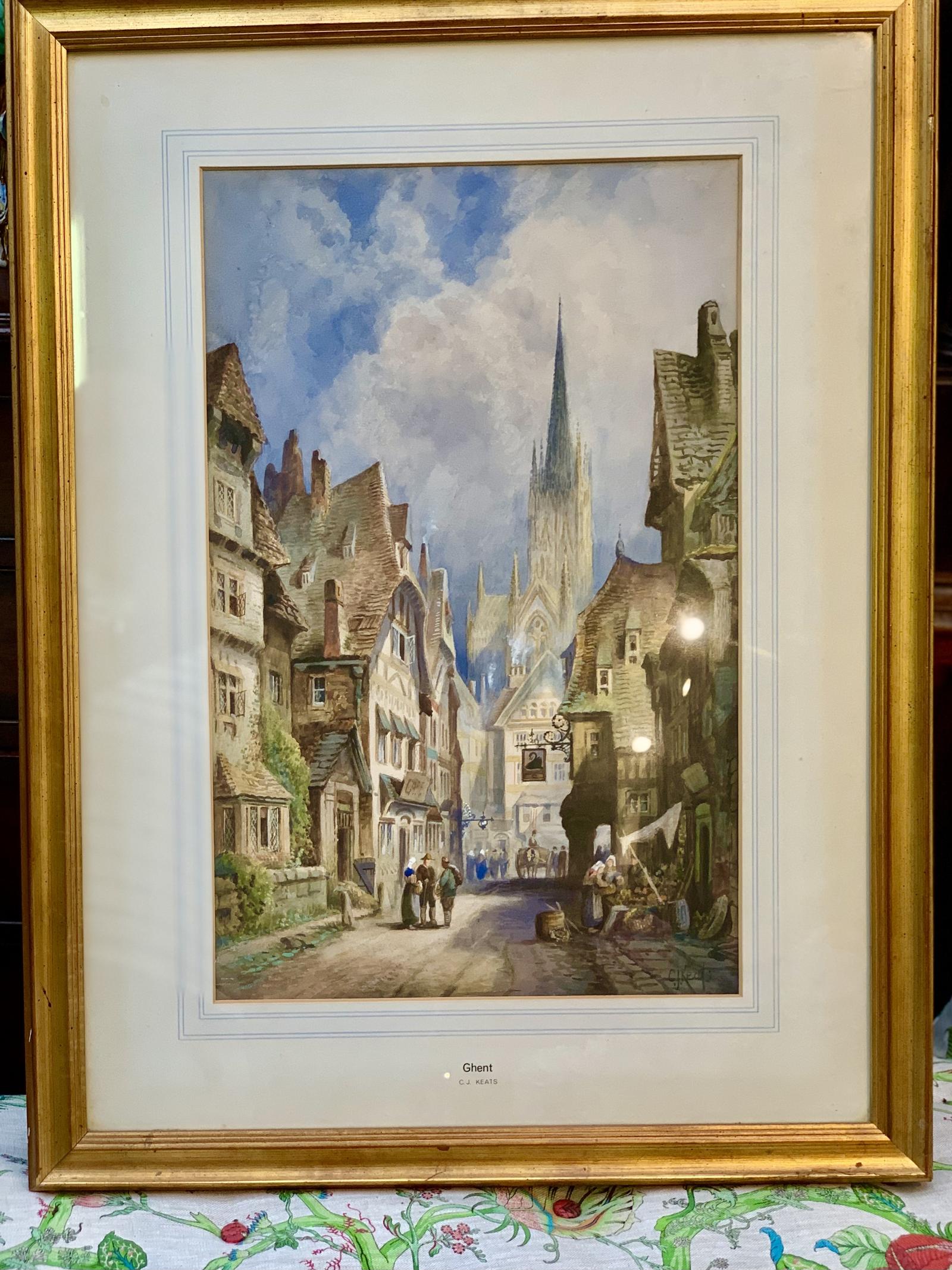 Watercolour of Ghent by Charles James Keats (1 of 24)