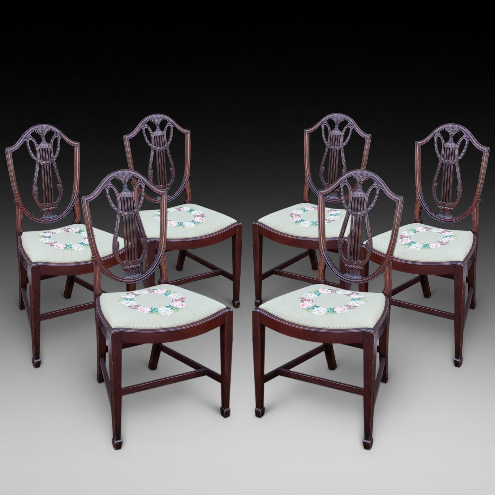 Set of Six Late 19th Century Mahogany Hepplewhite Chairs (1 of 9) Set of Six Late 19th Century Mahogany Hepplewhite Chairs (1 of 9)