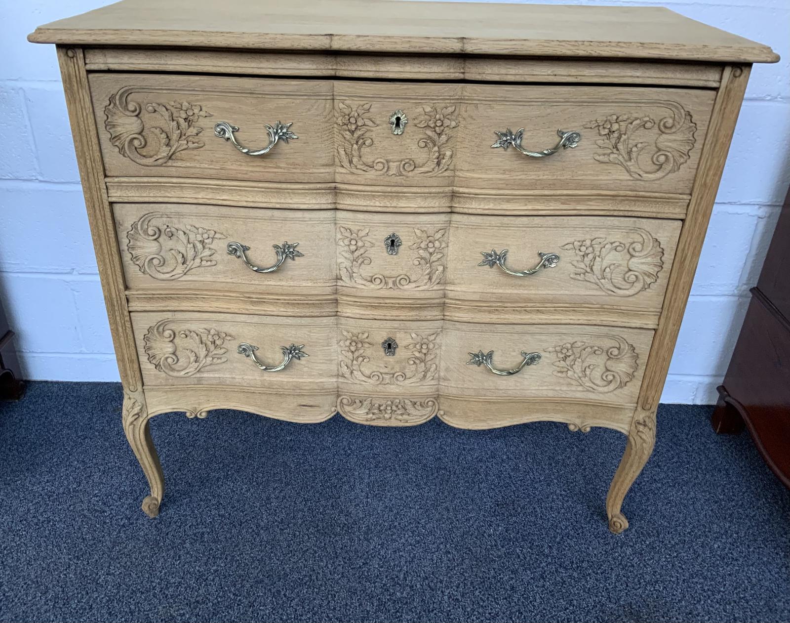 Bleached Oak French Chest of Drawers (1 of 8)