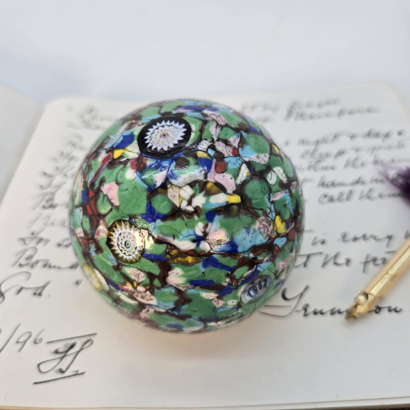 Italian Glass Paperweight with the Date 1852 (1 of 8) Italian Glass Paperweight with the Date 1852 (1 of 8)