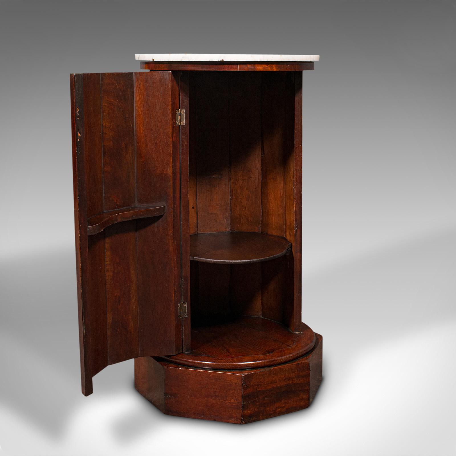 Antique Pedestal Cabinet, English, Column, Nightstand, Cupboard, Victorian, 1850 (1 of 11)