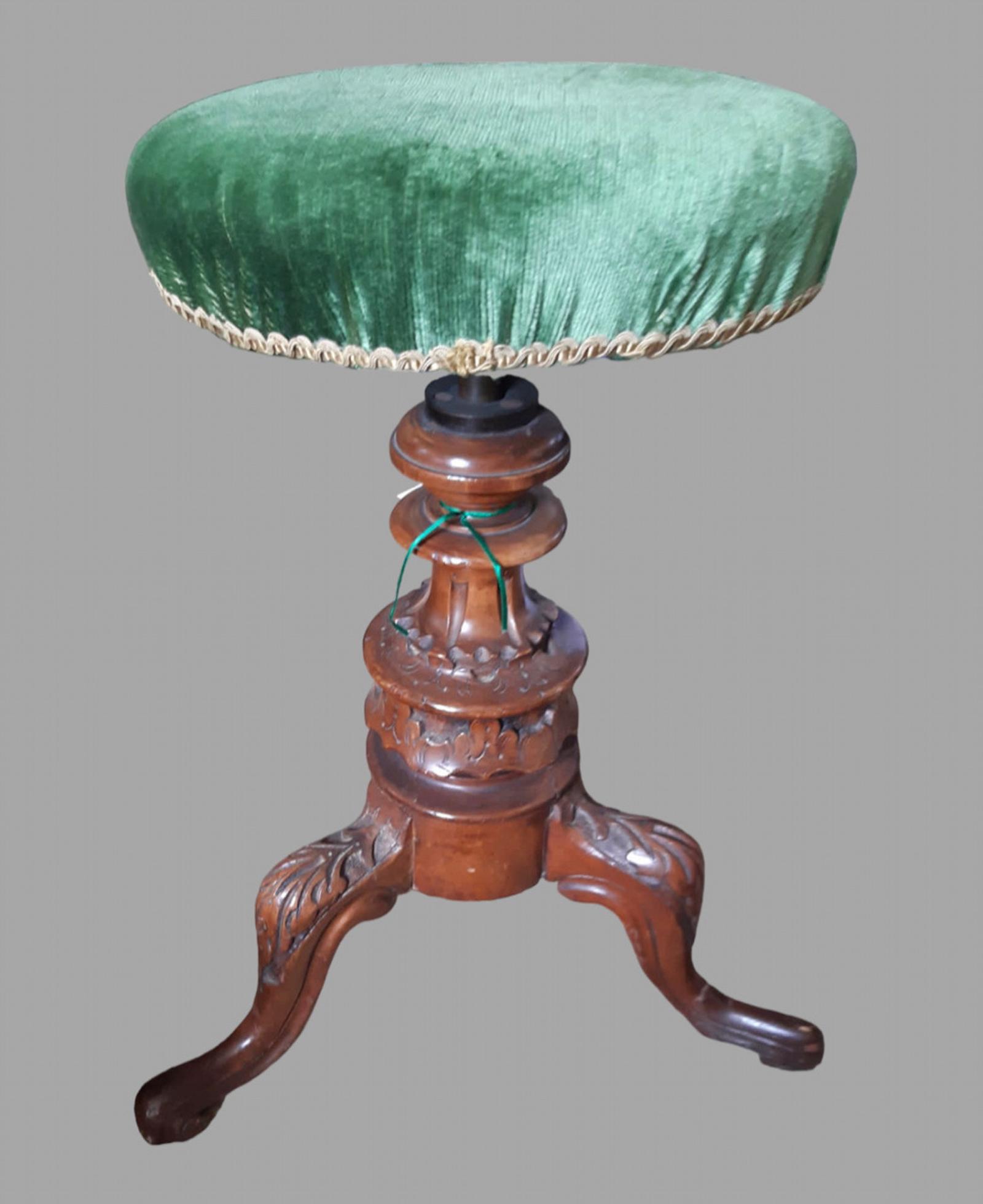 Victorian Walnut Framed Piano Stool (1 of 4)