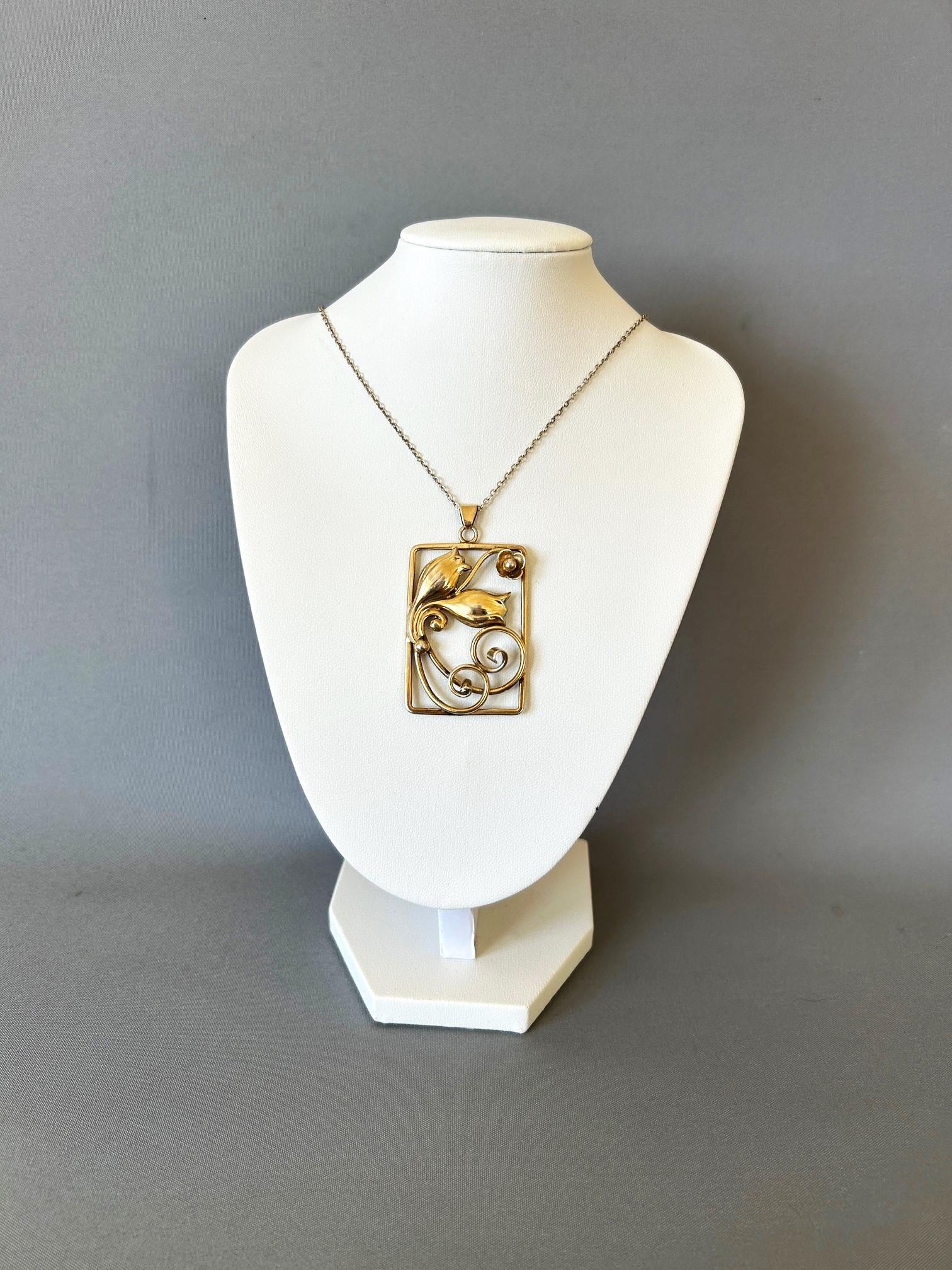 Art Deco Danish Silver Gilt Pendant Necklace (1 of 8) Art Deco Danish Silver Gilt Pendant Necklace (1 of 8)