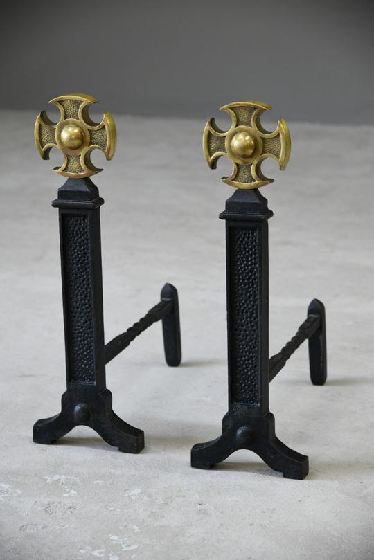 Wrought Iron Andirons (1 of 10)