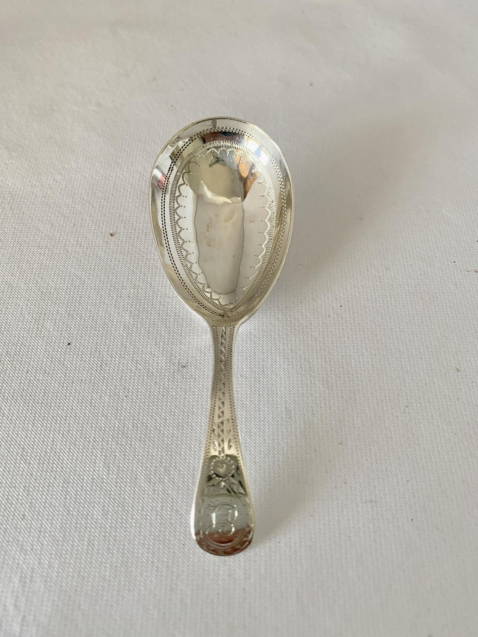 Georgian Silver Caddy Spoon. Lon 1799 (1 of 6)