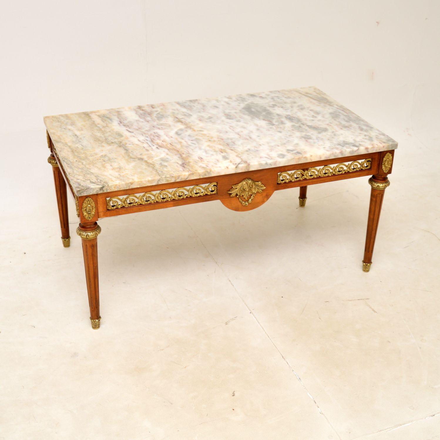 French Marble Top Coffee Table (1 of 8) French Marble Top Coffee Table (1 of 8)