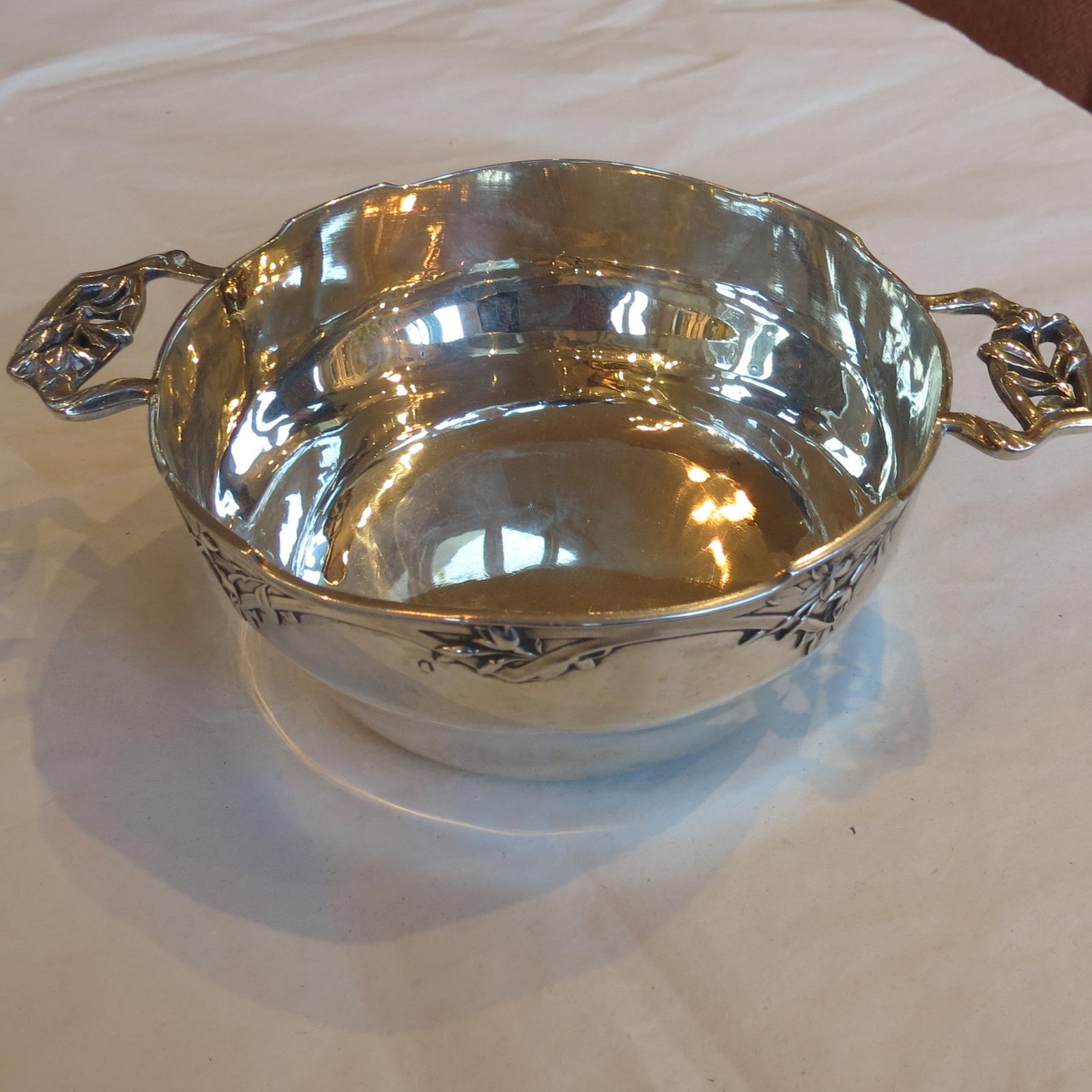 French Art Nouveau Fine Silver Bowl (1 of 7)