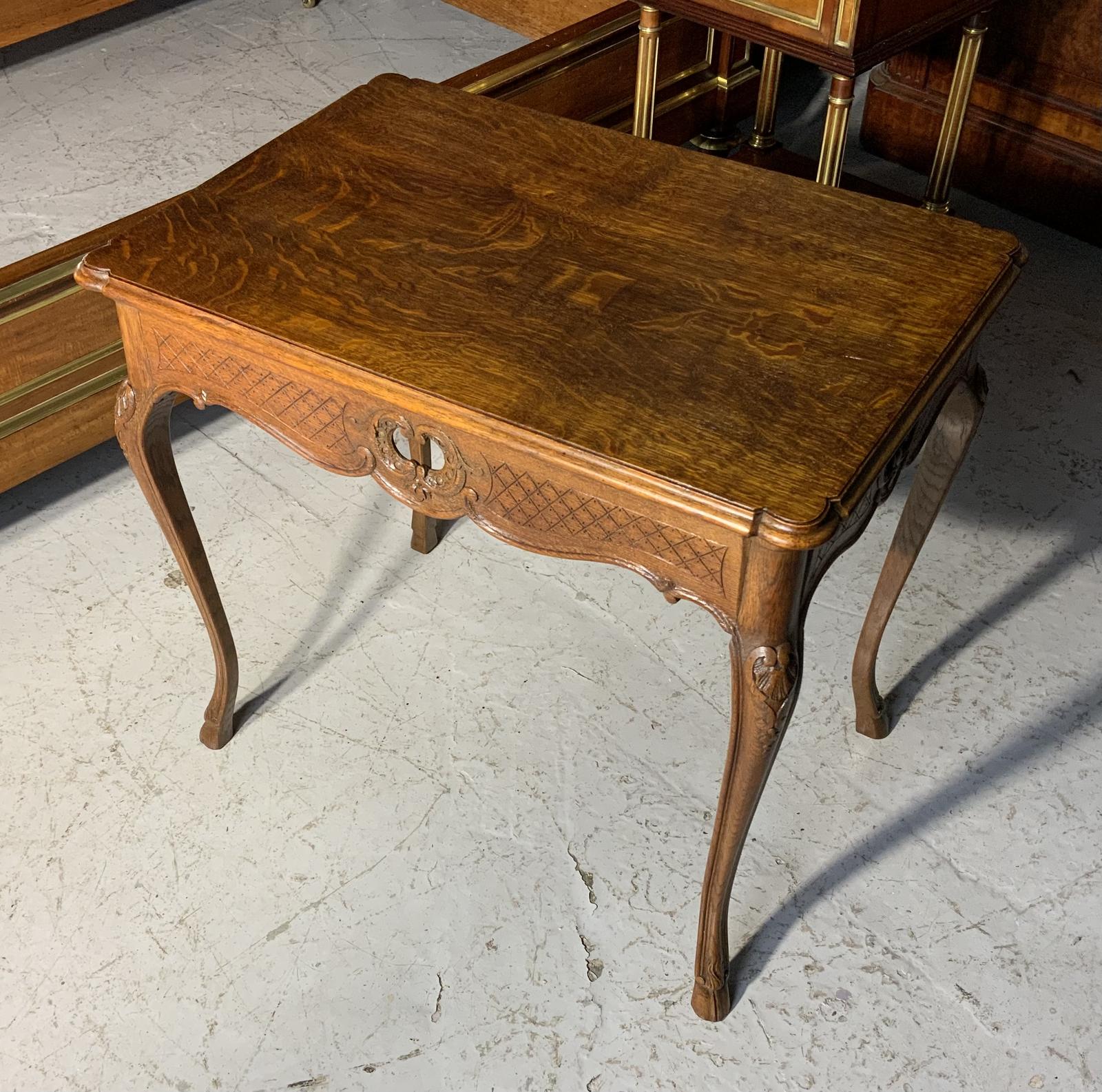 Carved Oak French Occasional Table (1 of 4)