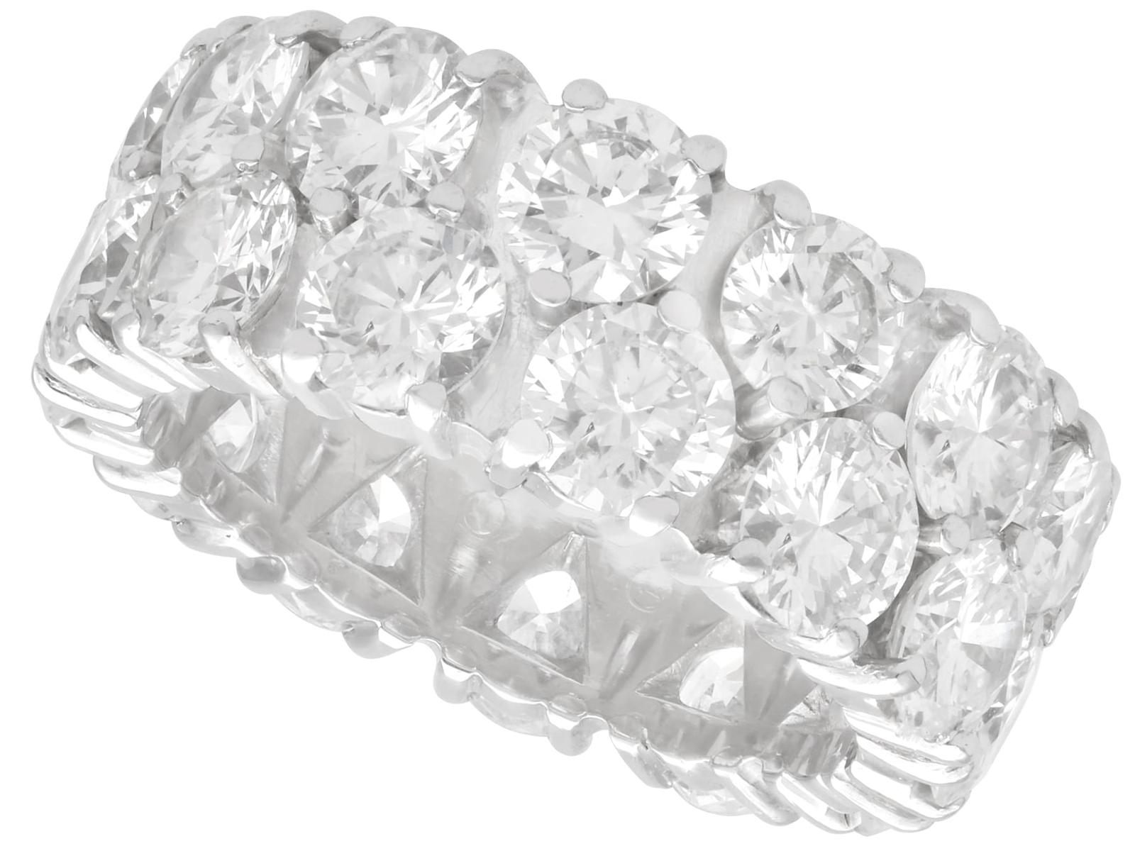 Vintage 9.50ct Diamond & 18ct White Gold Double Eternity Ring c.1980 (1 of 11)