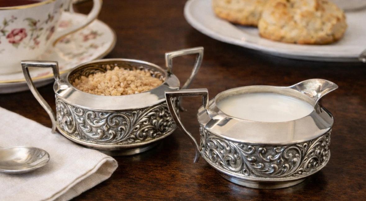 Antique Solidsilver Victorian Cream or Milk & Sugar 1888 (1 of 10) Antique Solidsilver Victorian Cream or Milk & Sugar 1888 (1 of 10)