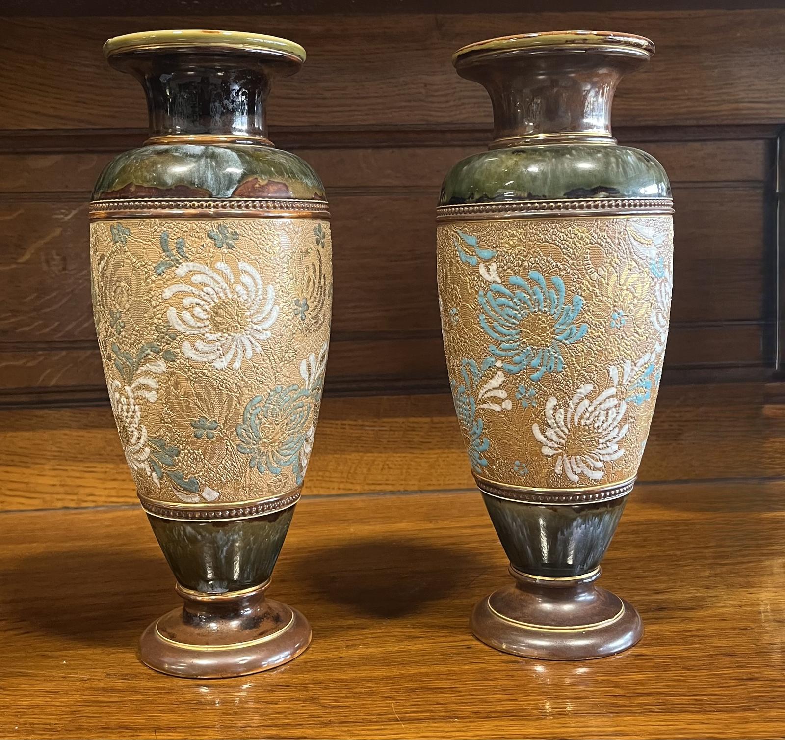 Pair of Doulton & Co. Lambethware Vases (1 of 1)
