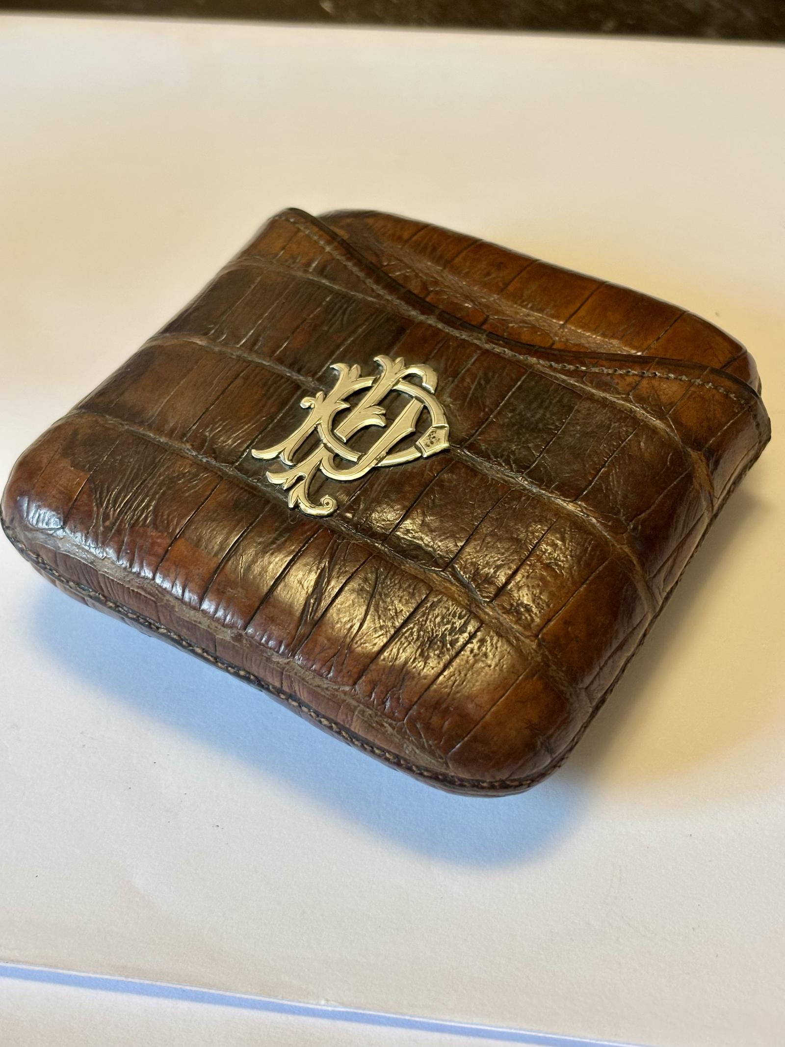 Victorian Crocodile Leather Cigar Case Allen & Wright Piccadilly London (1 of 11)